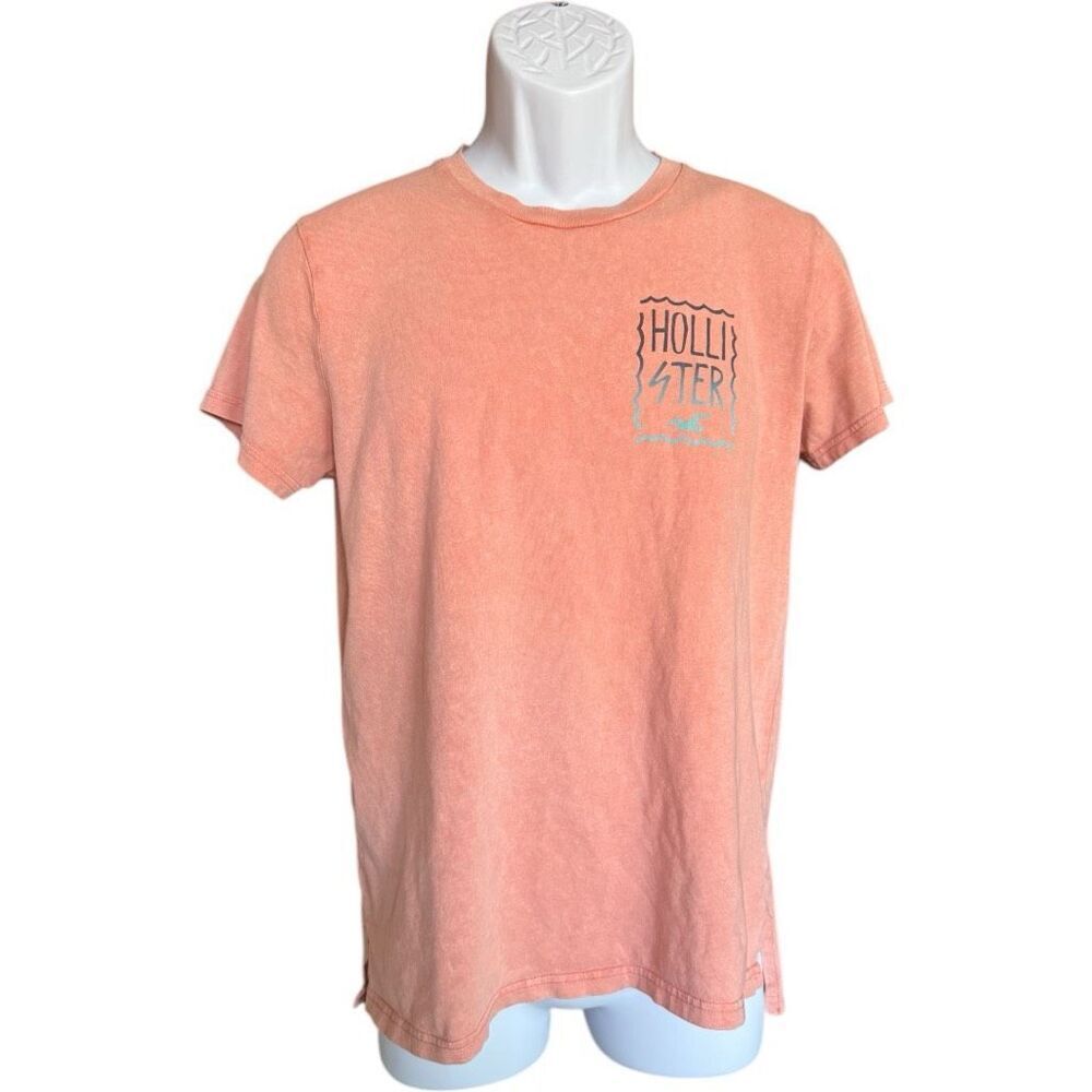 Mens Hollister California Peach Cotton Logo Graphic Tee Shirt - Sz S